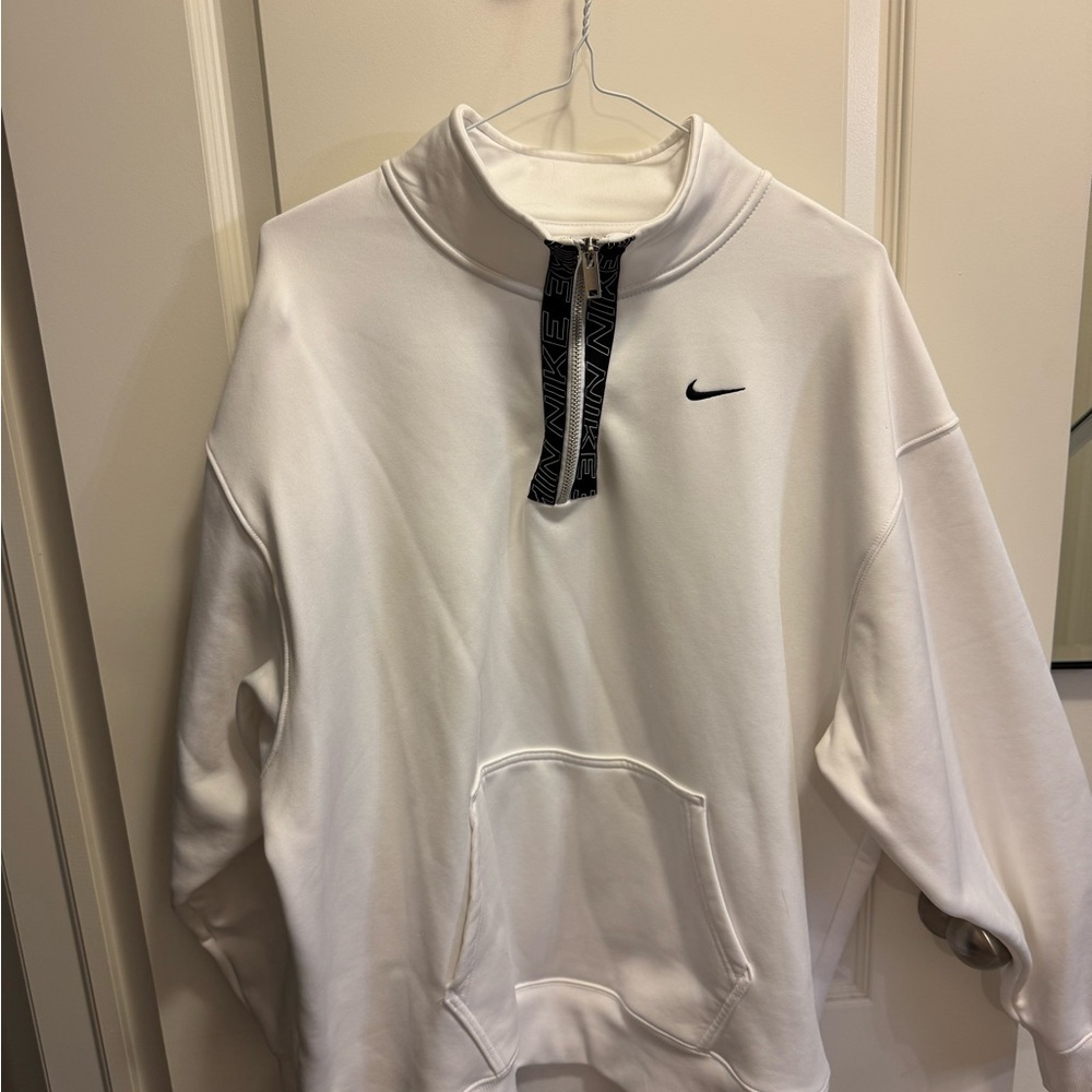 Nike White Half-Zip Pullover